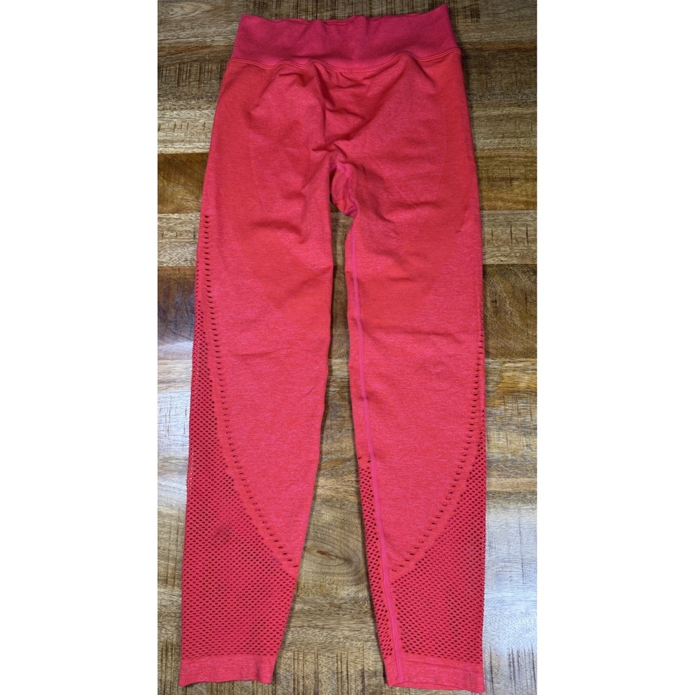 Victoria's Secret PINK Active Leggings Womens M Neon Coral Mesh Seamless